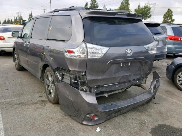 5TDXZ3DCXJS931372 - 2018 TOYOTA SIENNA SE CHARCOAL photo 3