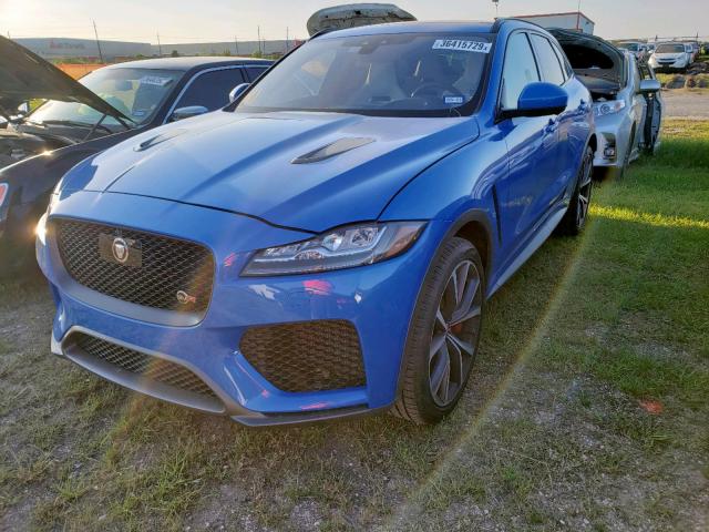 SADCZ2EE6KA608089 - 2019 JAGUAR F-PACE SVR BLUE photo 2