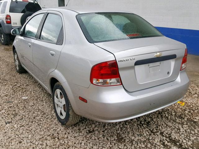 KL1TD56616B651331 - 2006 CHEVROLET AVEO BASE Gümüş foto 3