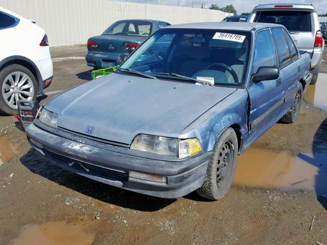 JHMED3647MS038548 - 1991 HONDA CIVIC DX BLUE photo 2