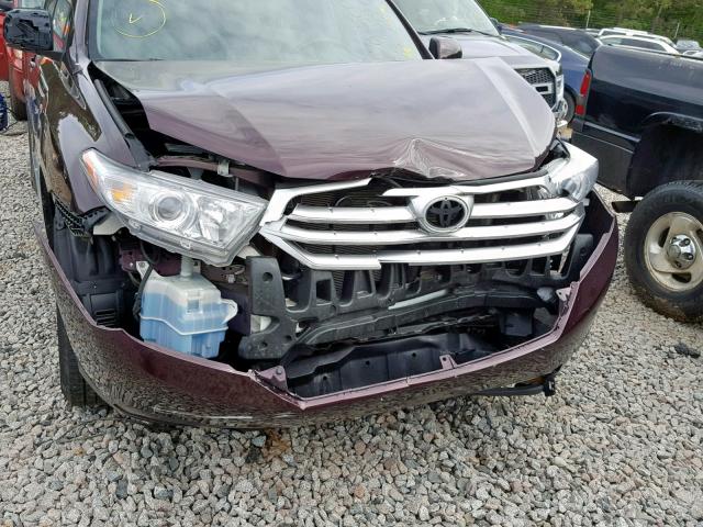 5TDBK3EH4CS129640 - 2012 TOYOTA HIGHLANDER BURGUNDY photo 7