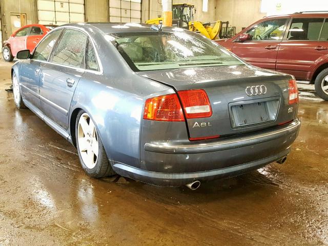 WAUML44E35N013385 - 2005 AUDI A8 L QUATT BLUE photo 3