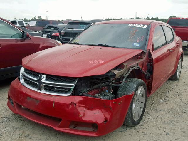 1B3BD4FB9BN540791 - 2011 DODGE AVENGER EX RED photo 2