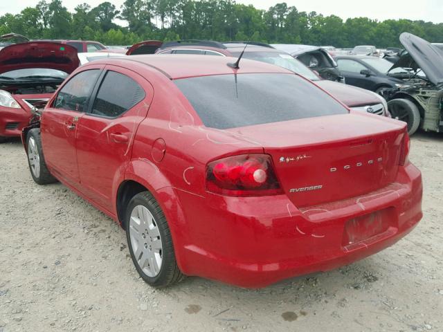 1B3BD4FB9BN540791 - 2011 DODGE AVENGER EX RED photo 3