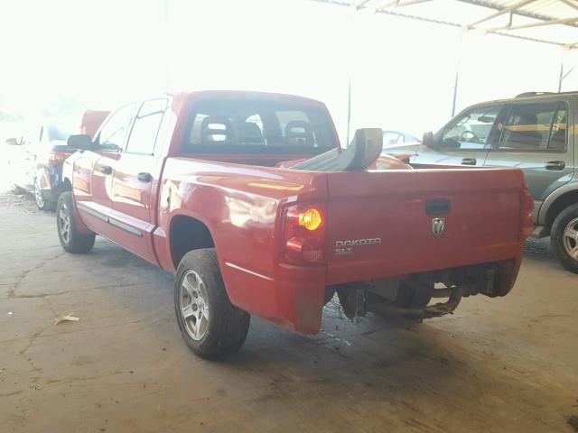 1D7HE48KX6S504351 - 2006 DODGE DAKOTA QUA RED photo 3