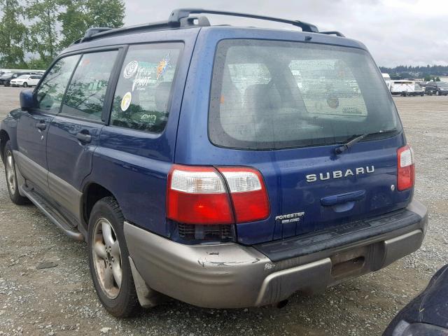 JF1SF65562H723392 - 2002 SUBARU FORESTER S BLUE photo 3