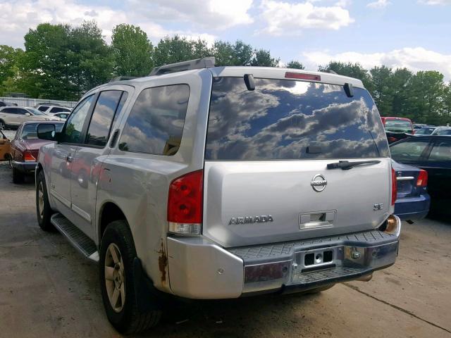 5N1AA08BX5N737347 - 2005 NISSAN ARMADA SE SILVER photo 3