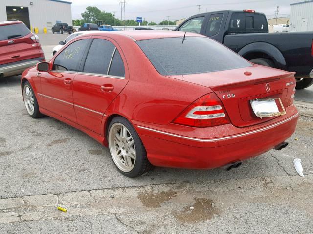 WDBRF76J35F664147 - 2005 MERCEDES-BENZ C 55 AMG RED photo 3