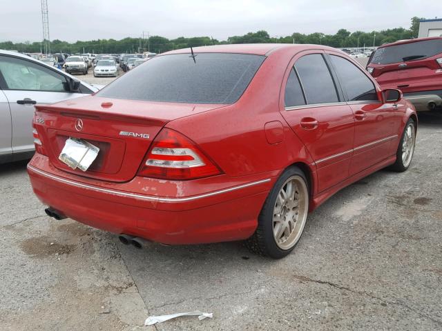 WDBRF76J35F664147 - 2005 MERCEDES-BENZ C 55 AMG RED photo 4