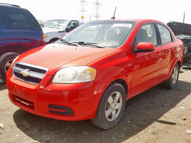 KL1TD56E19B631625 - 2009 CHEVROLET AVEO LS RED photo 2