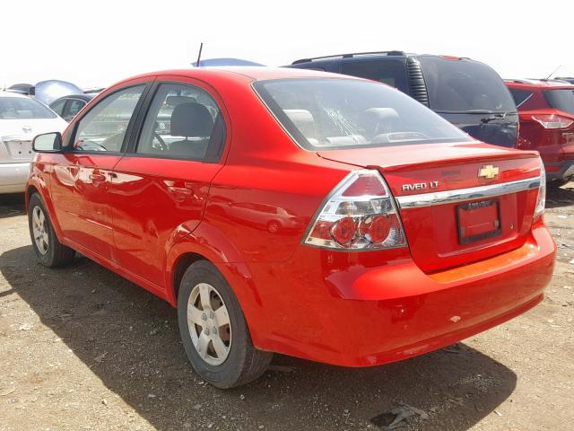 KL1TD56E19B631625 - 2009 CHEVROLET AVEO LS RED photo 3