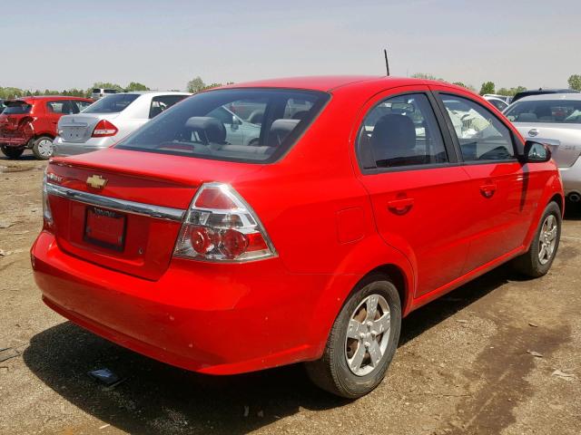 KL1TD56E19B631625 - 2009 CHEVROLET AVEO LS RED photo 4