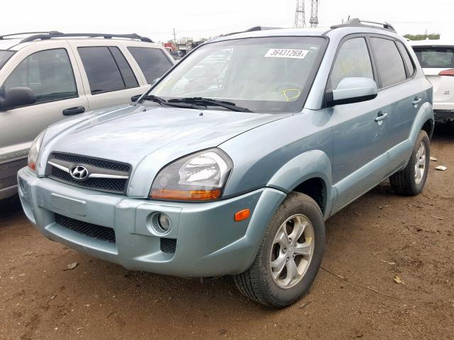 KM8JN12D79U951308 - 2009 HYUNDAI TUCSON SE BLUE photo 2