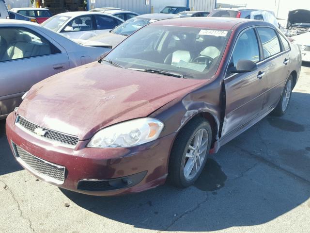 2G1WC5E34D1192608 - 2013 CHEVROLET IMPALA LTZ BURGUNDY photo 2