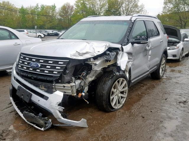 1FM5K8F84GGA73686 - 2016 FORD EXPLORER L SILVER photo 2