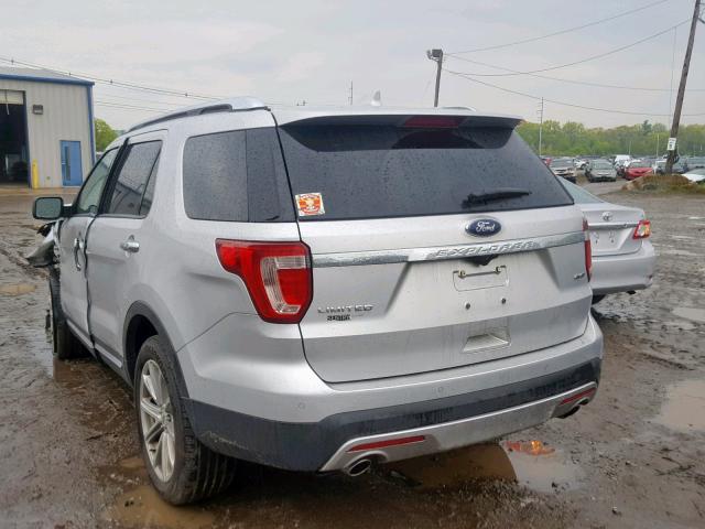 1FM5K8F84GGA73686 - 2016 FORD EXPLORER L SILVER photo 3