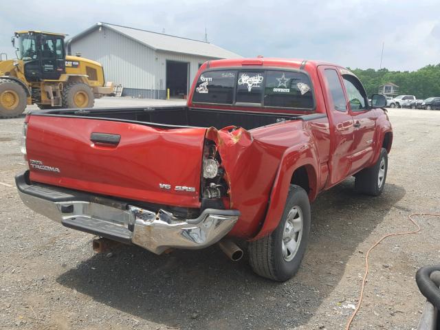 5TEUU42N29Z621338 - 2009 TOYOTA TACOMA ACC RED photo 4