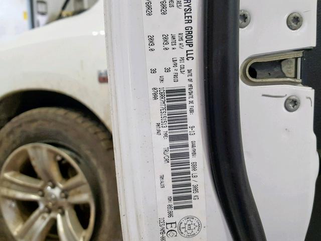 1C6RR7MT7ES151513 - 2014 RAM 1500 SPORT WHITE photo 10