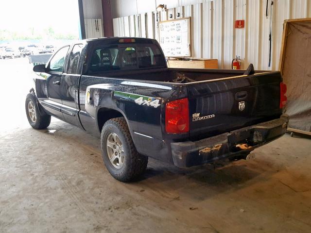 1D7HW42N75S133731 - 2005 DODGE DAKOTA SLT BLACK photo 3