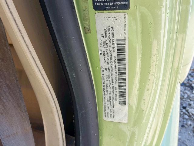 3VWCK31C45M408536 - 2005 VOLKSWAGEN NEW BEETLE Yaşıl foto 10