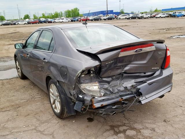 3FAHP0JG3CR319932 - 2012 FORD FUSION SEL GRAY photo 3