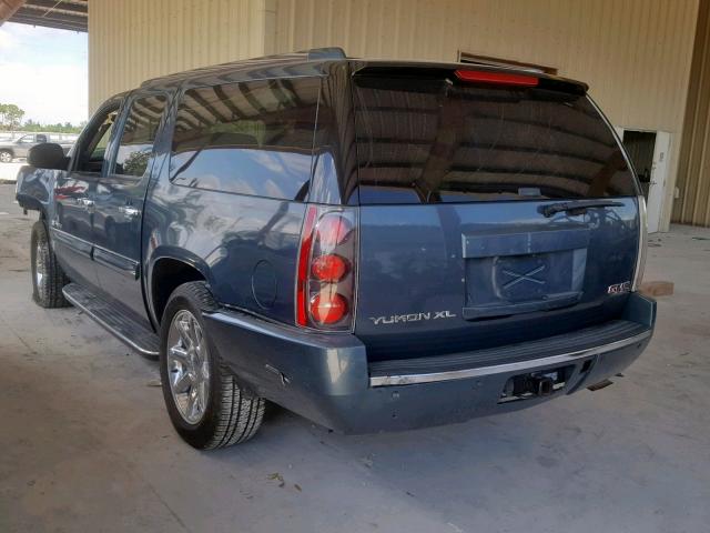 1GKFK66867J315303 - 2007 GMC YUKON XL D BLUE photo 3