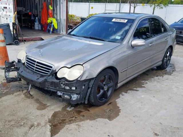 WDBRF40J05A784752 - 2005 MERCEDES-BENZ C 230K SPO SILVER photo 2