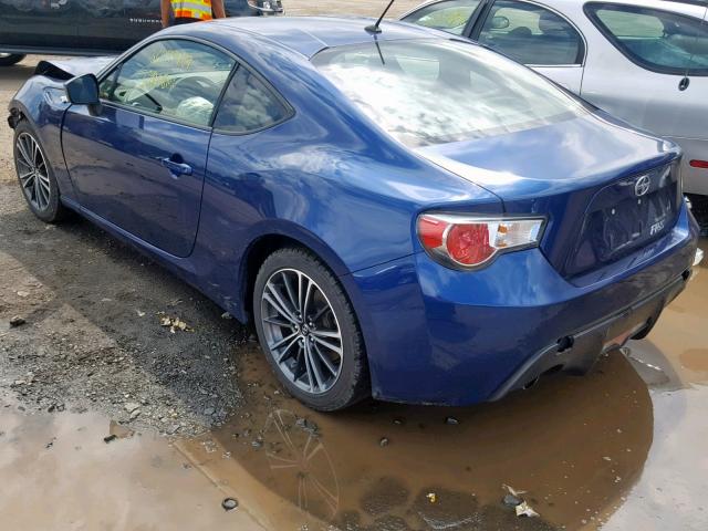 JF1ZNAA19D1721543 - 2013 TOYOTA SCION FR-S BLUE photo 3