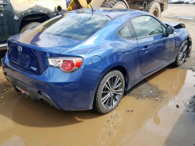 JF1ZNAA19D1721543 - 2013 TOYOTA SCION FR-S BLUE photo 4