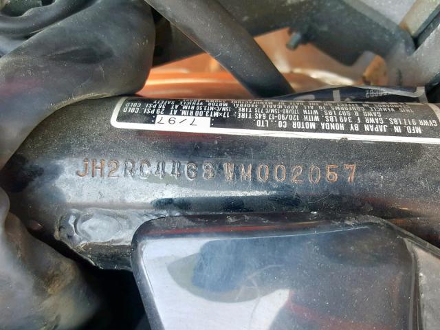 JH2RC4468WM002057 - 1998 HONDA VT750 CD2 TWO TONE photo 10