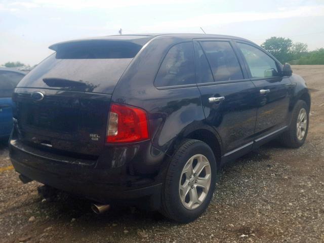 2FMDK4JC0BBB10331 - 2011 FORD EDGE SEL BLACK photo 4