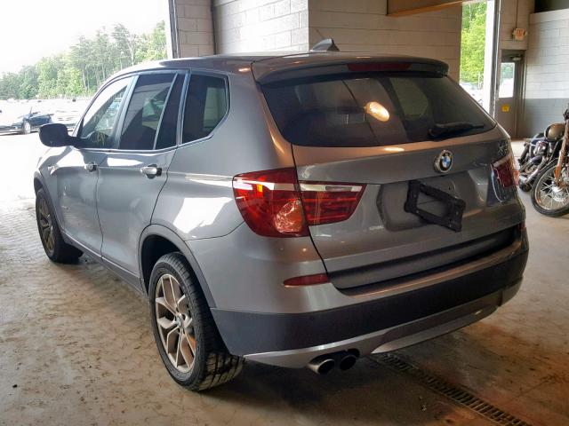 5UXWX7C51CL737294 - 2012 BMW X3 XDRIVE3 GRAY photo 3