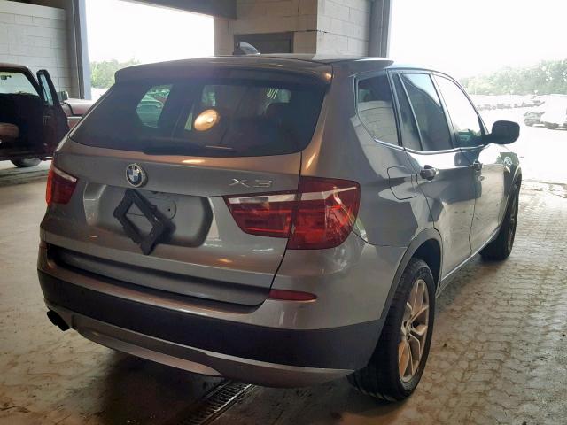 5UXWX7C51CL737294 - 2012 BMW X3 XDRIVE3 GRAY photo 4