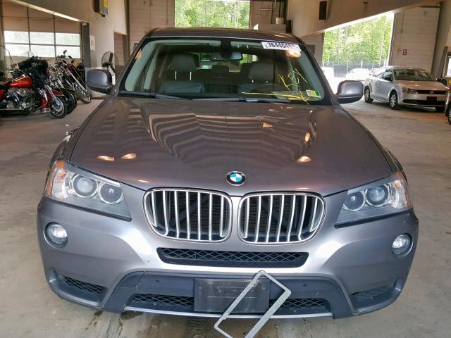 5UXWX7C51CL737294 - 2012 BMW X3 XDRIVE3 GRAY photo 9