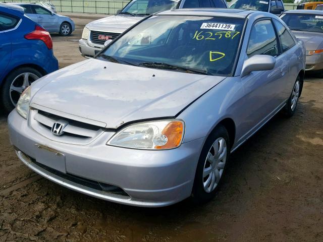 1HGEM22922L027799 - 2002 HONDA CIVIC EX SILVER photo 2