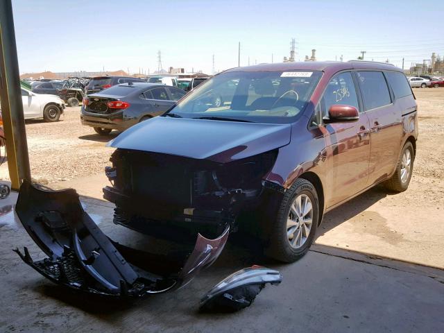 KNDMB5C1XG6184920 - 2016 KIA SEDONA LX BURGUNDY photo 2