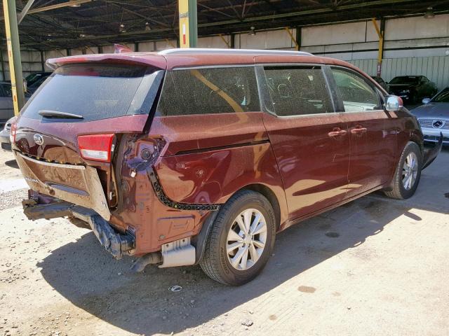 KNDMB5C1XG6184920 - 2016 KIA SEDONA LX BURGUNDY photo 4