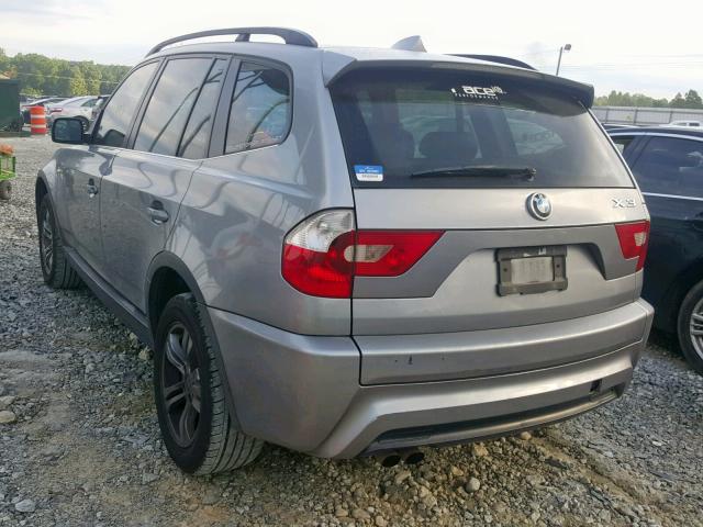 WBXPA93476WG90257 - 2006 BMW X3 3.0I GRAY photo 3