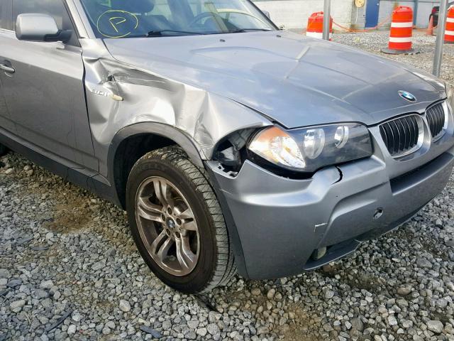 WBXPA93476WG90257 - 2006 BMW X3 3.0I GRAY photo 9