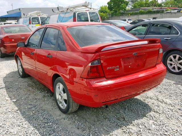 1FAFP34N27W246977 - 2007 FORD FOCUS ZX4 RED photo 3