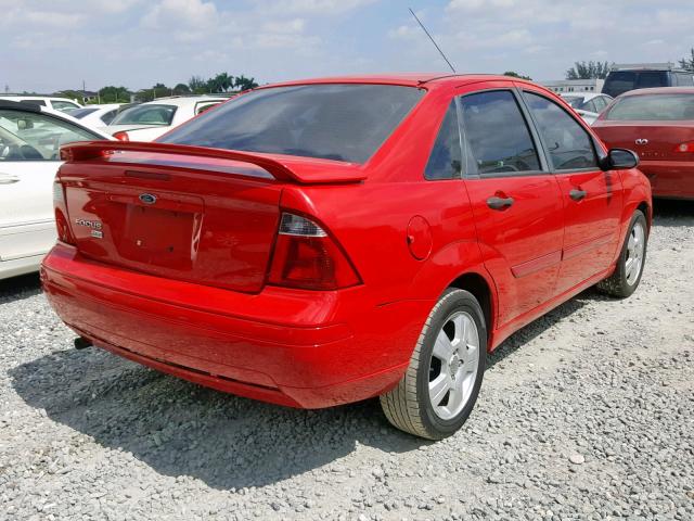 1FAFP34N27W246977 - 2007 FORD FOCUS ZX4 RED photo 4
