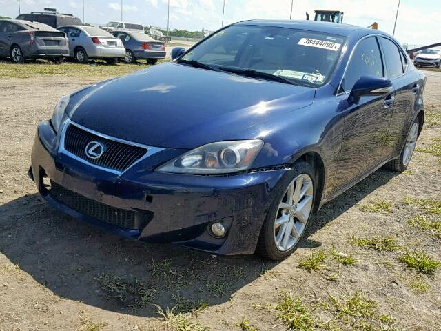 JTHCF5C26B5045759 - 2011 LEXUS IS 250 BLUE photo 2