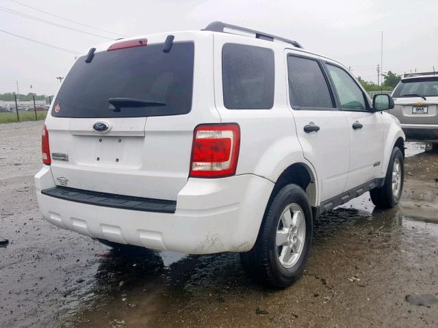 1FMCU03Z38KD76506 - 2008 FORD ESCAPE XLT WHITE photo 4