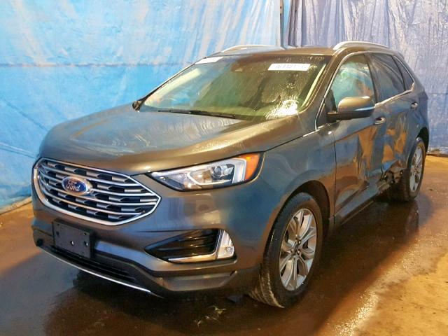 2FMPK4K95KBB55216 - 2019 FORD EDGE TITAN GRAY photo 2