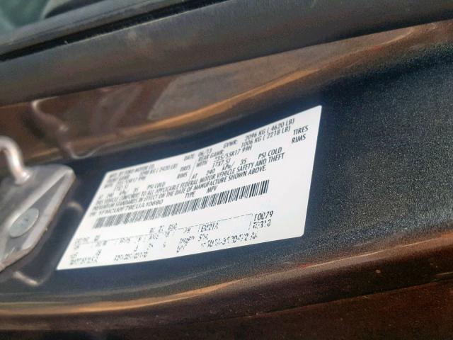 1FMCU0F79EUA10690 - 2014 FORD ESCAPE S GRAY photo 10