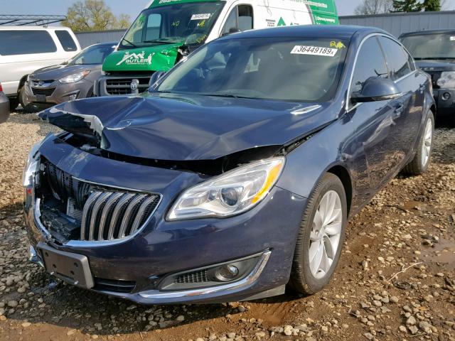 2G4GK5EX4F9293780 - 2015 BUICK REGAL BLUE photo 2