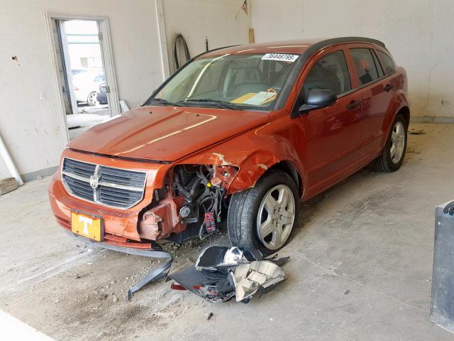 1B3HB48B77D264251 - 2007 DODGE CALIBER SX ORANGE photo 2