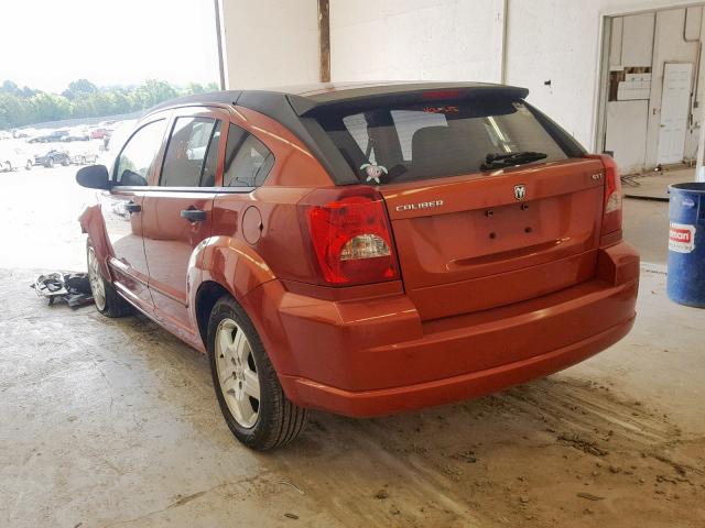 1B3HB48B77D264251 - 2007 DODGE CALIBER SX ORANGE photo 3