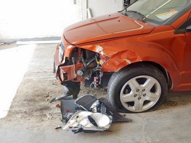 1B3HB48B77D264251 - 2007 DODGE CALIBER SX ORANGE photo 9