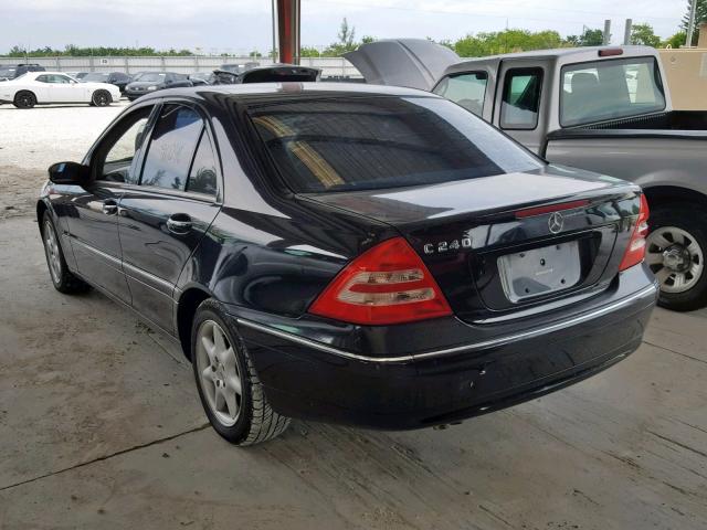 WDBRF61J44A550218 - 2004 MERCEDES-BENZ C 240 BLACK photo 3